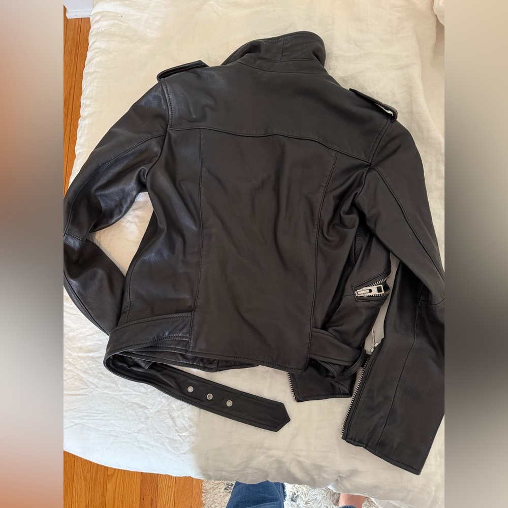 NWT All Saints Balfern Black Leather Jacket - Picture 6 of 8